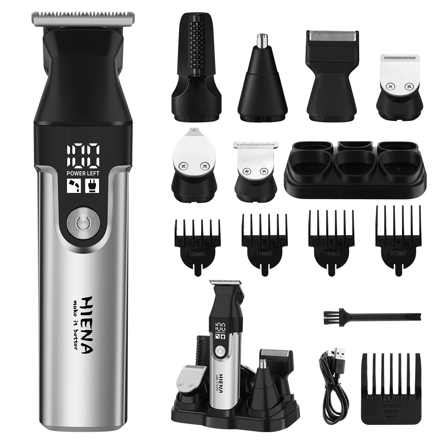 Men'S Grooming Nose Hair Trimmer - HIENA Set Profesional Multifuncional de Cortapelos,