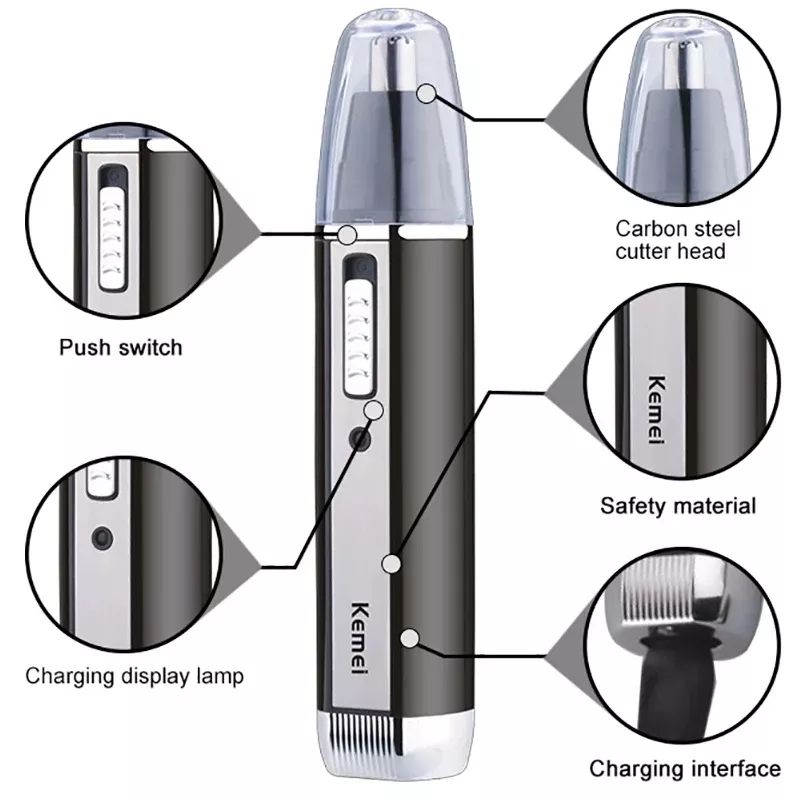 Kemei-cortadora de pelo eléctr - Men'S Grooming Nose Hair Trimmer reseña y precio